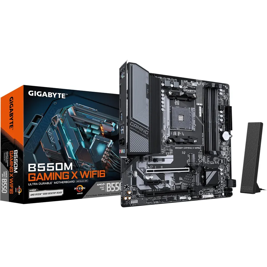 GIGABYTE B550M Gaming X WIFI6 AMD AM4 mATX Motherboard, Supports Ryzen 5000/4000/3000 Series, DDR4, 5+3 Power Phase, 2X M.2, PCIe 4.0, WIFI6, GbE LAN, PCIe EZ-Latch, WiFi EZ-Plug, RGB Fusion