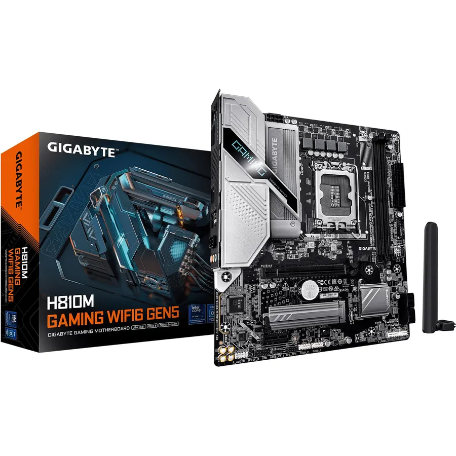 GIGABYTE H810M S2H GEN5 Intel LGA 1851 mATX Motherboard, Support Core Ultra (Series 2), DDR5, 4+1+2 Power Phase, PCIe 5.0 x16, 1x M.2, USB 3.2 Gen 1, Front USB-C 5Gb/s, GbE LAN, PCIe EZ-Latch