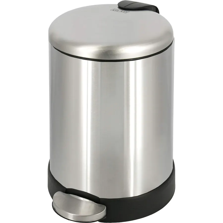 12.1 Gallon Kitchen Trash Can, Plastic Step Bin with Foot Pedal Lid, Black