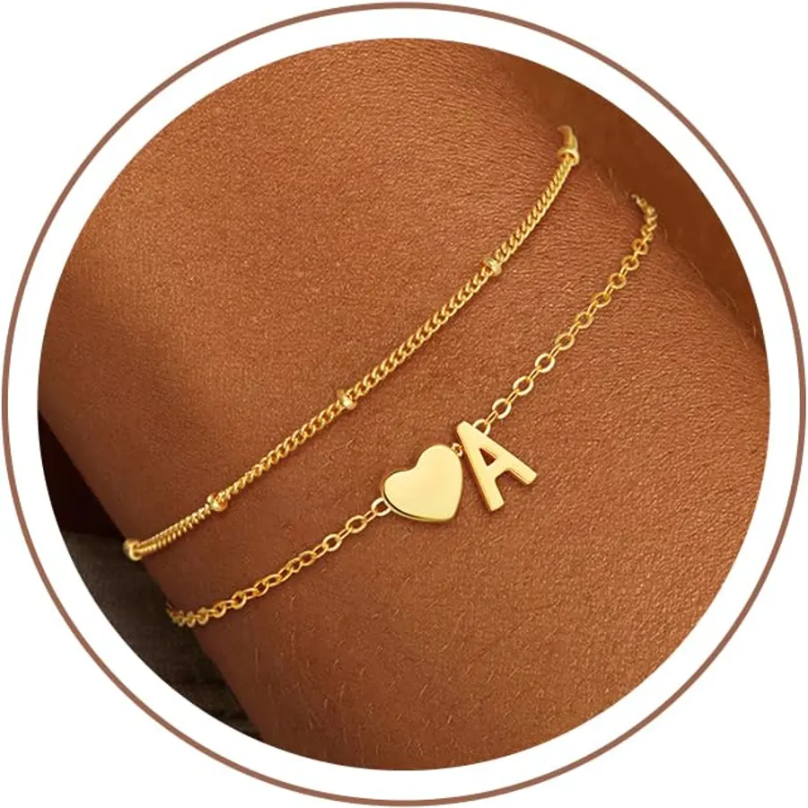Gold Initial Bracelets for Women Teen Girl Gifts Trendy Stuff