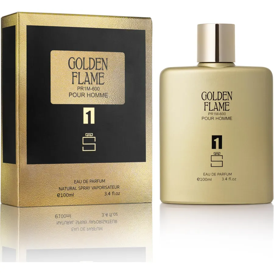 GOLDEN FLAME for Men Inspired by P.R. 1 Million, Spicy Cologne, 3.4 oz