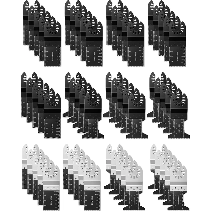 GORWARE 60PCS Oscillating Saw Blades, Bi-Metal Quick Release Multitool Blades for Soft Metal Wood Plastic Nails, Compatible with Milwaukee, Fein Multimaster, Makita, Ryobi, Craftsman