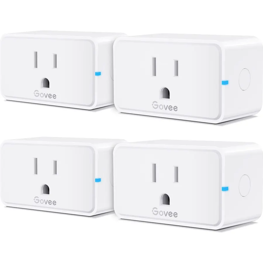 Govee Smart Plug with Energy Monitoring, WiFi Bluetooth Outlet, 4 Pack