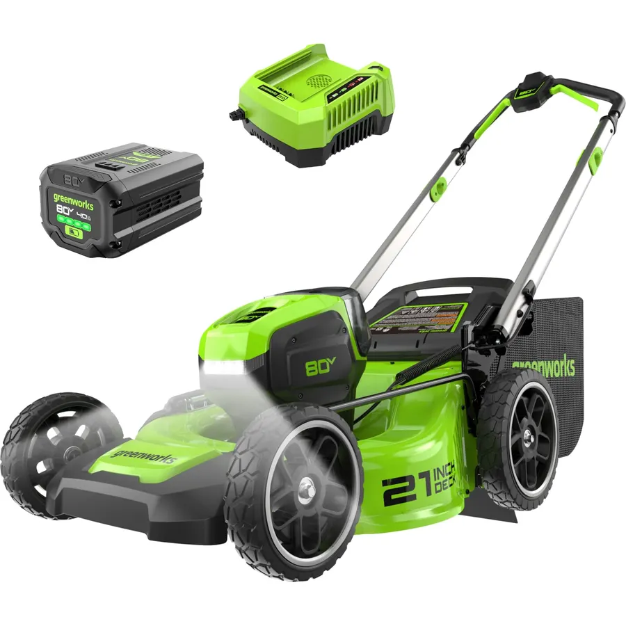 Greenworks 40V 16in Push Lawn Mower, 4.0 Ah Battery and Charger