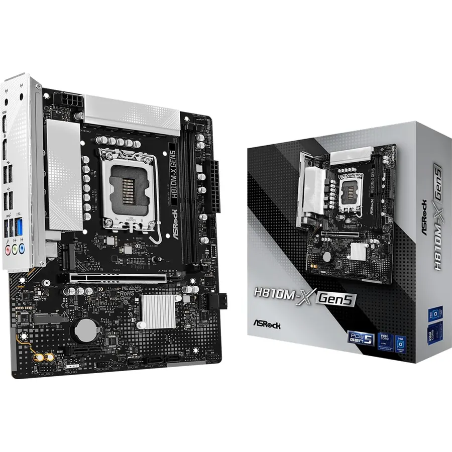 H810M-X Gen5 Micro-ATX, Intel Core Ultra (Series 2), DDR5 6400, PCIe 5.0, 2.5G LAN, 6+1+1+1+1 Power Phase