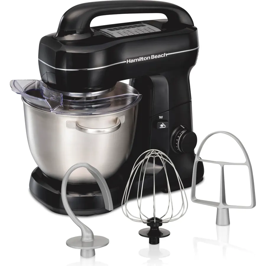 Hamilton Beach 4 Qt Electric Stand Mixer With 7 Speeds, Easy-Carry Handle