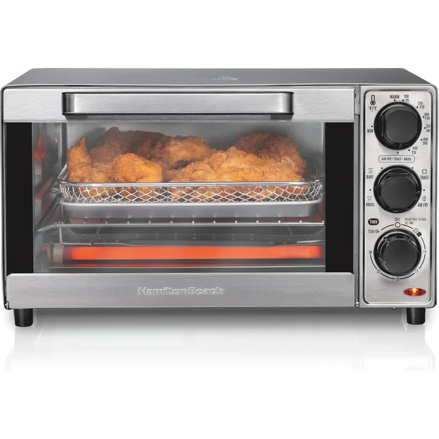 Hamilton Beach Easy Reach 6 Slice Countertop Air Fryer Toaster Oven Combo