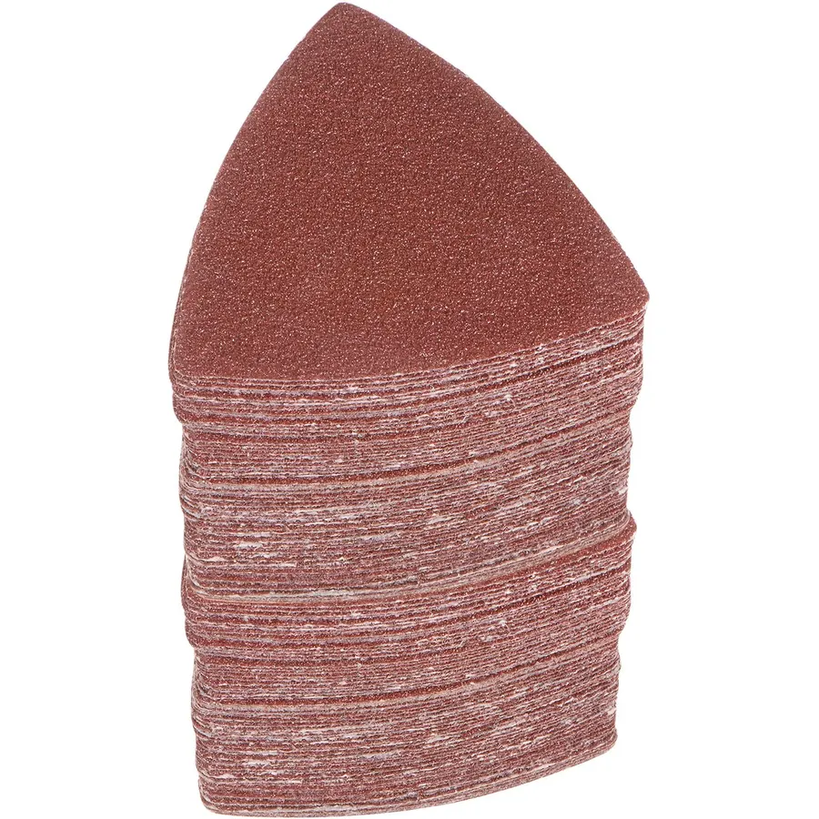 HARFINGTON 120pcs Triangular Hook & Loop Sandpapers 40 Grits 3-1/8" Aluminum Oxide Sanding Pads Random Orbital Mouse Detail Sander Papers Oscillating Multi Tool Sheets
