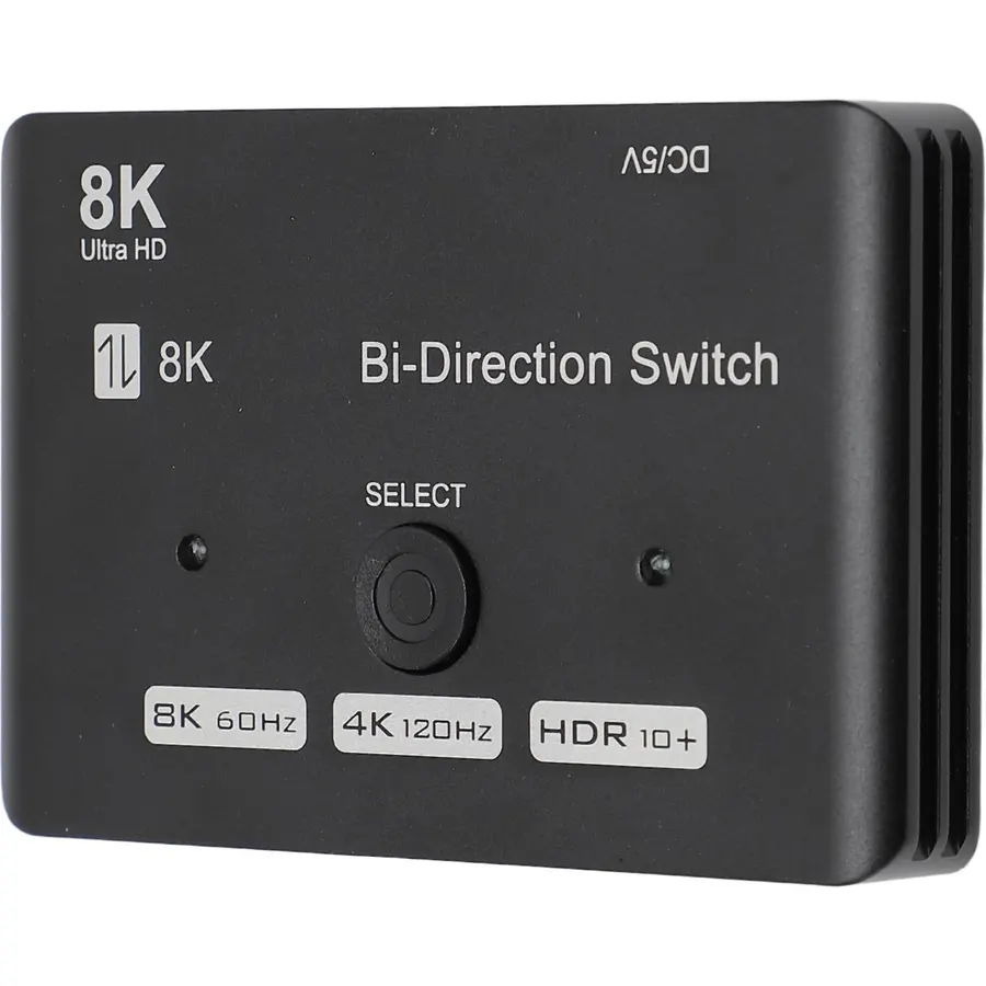 HD Splitter, HD Splitter 1 in 2 Out 8K 60Hz 4K 120Hz, Aluminum HD Switcher Selector for Fire Stick, DVD Players, TVs, Projectors, Plug and Play