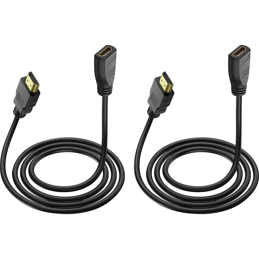 HDMI Extender Cable - 10 Feet, 2 Pack HDMI Adapter Cable for HDTV, Monitor, PC, Laptop, Projector