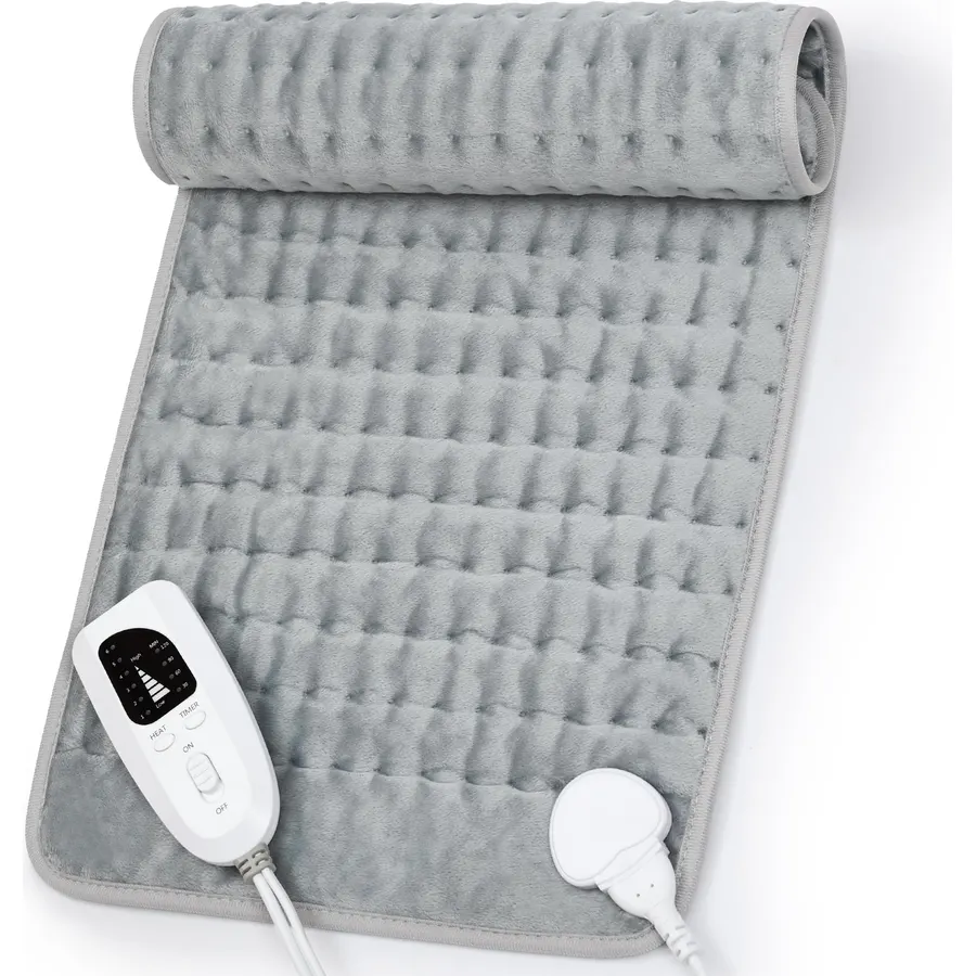 Heating Pad,Electric Heating Pad,Heating Pad for Back,Silvergray,24x12In