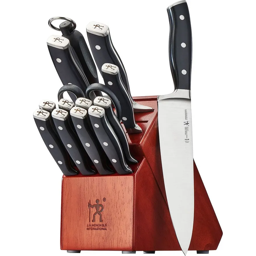 Henckels Forged Accent 15-pc Knife Block Set, black handle