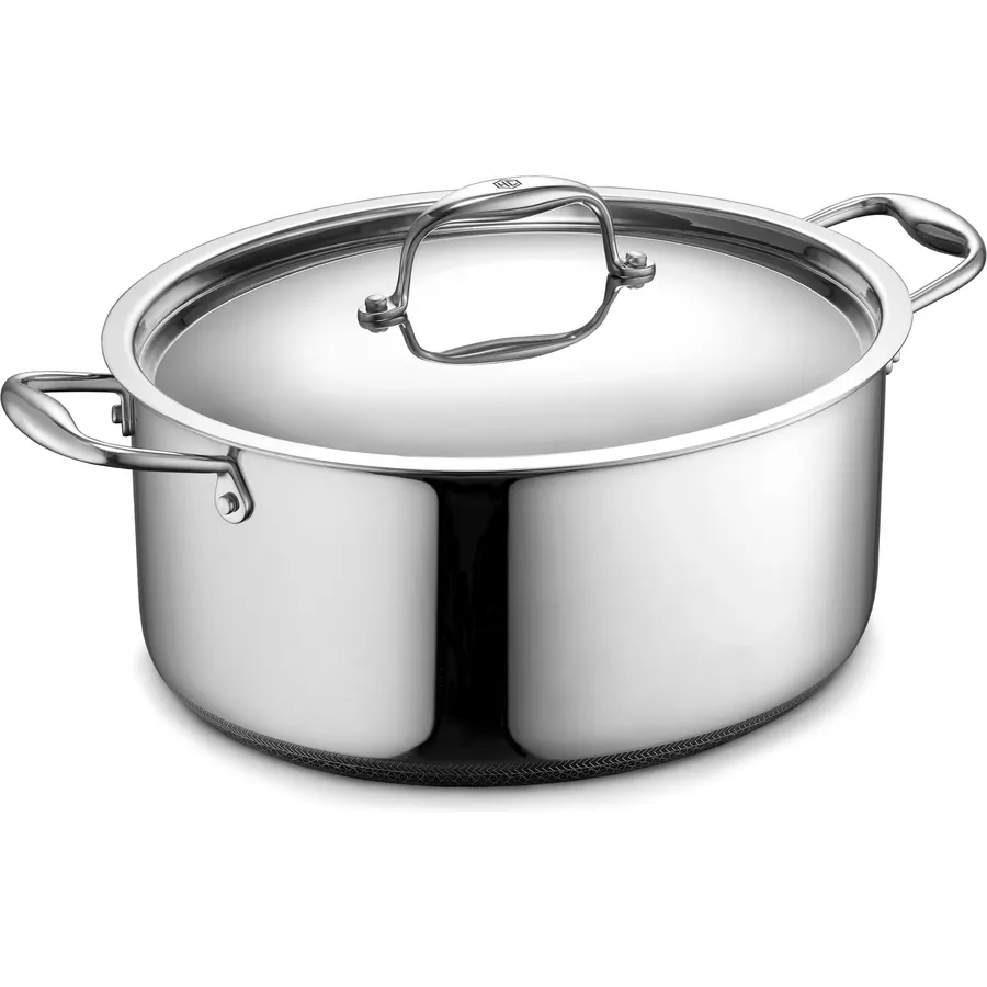 HexClad 6.5QT Hybrid Nonstick Braiser Dutch Oven with Lid, Induction Ready