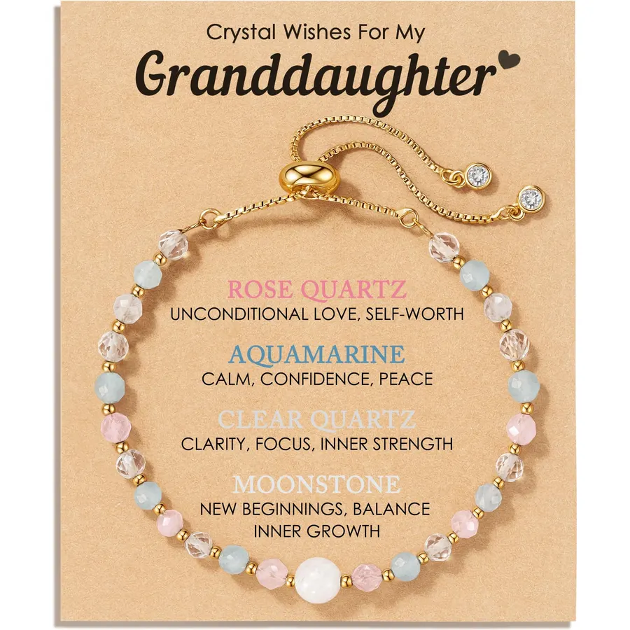 HGDEER Love You to the Moon and Back, Moonstone Bracelet Gift for Her