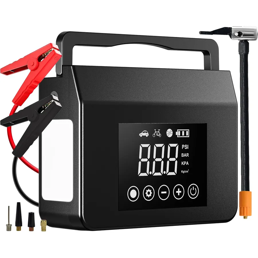 Hieha Portable Jump Starter with Air Compressor, 4000A Booster Pack