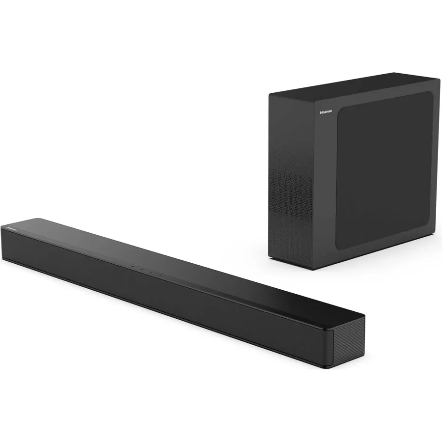 Hisense HS2100 2.1ch Soundbar with Wireless Subwoofer, Dolby Audio, DTS Virtual:X, HDMI ARC, Bluetooth 5.3, Remote Control, 6 EQ Modes