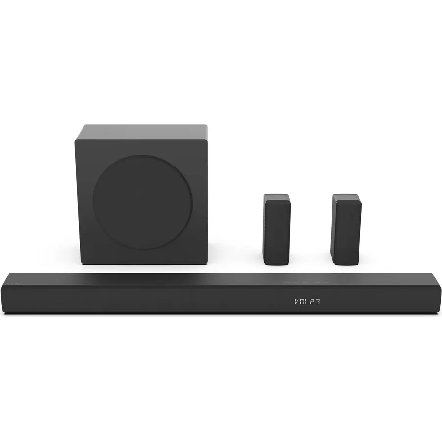 Hisense HS5100 5.1ch Soundbar with Wireless Subwoofer, Dolby Audio, DTS Virtual:X, Rear Surround Speakers, Center Speaker, HDMI ARC, Bluetooth 5.3, Remote Control