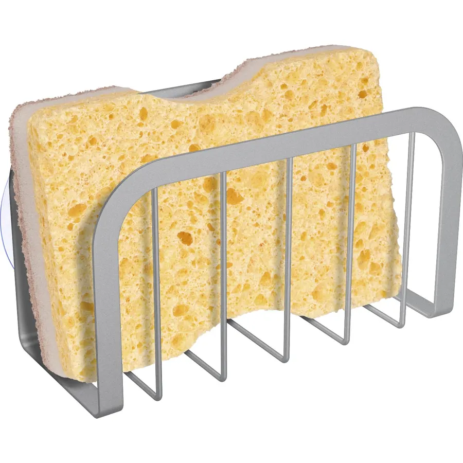 HLOOL Sponge Holder for Kitchen Sink, Kitchen Sponge Holder, Sink Caddy for Sponges, Scrubbers, Soap(Silver)