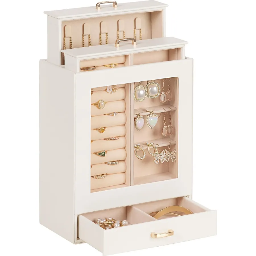 Homde Display Jewelry Box for Girls: Starter Organizer with Clear Window