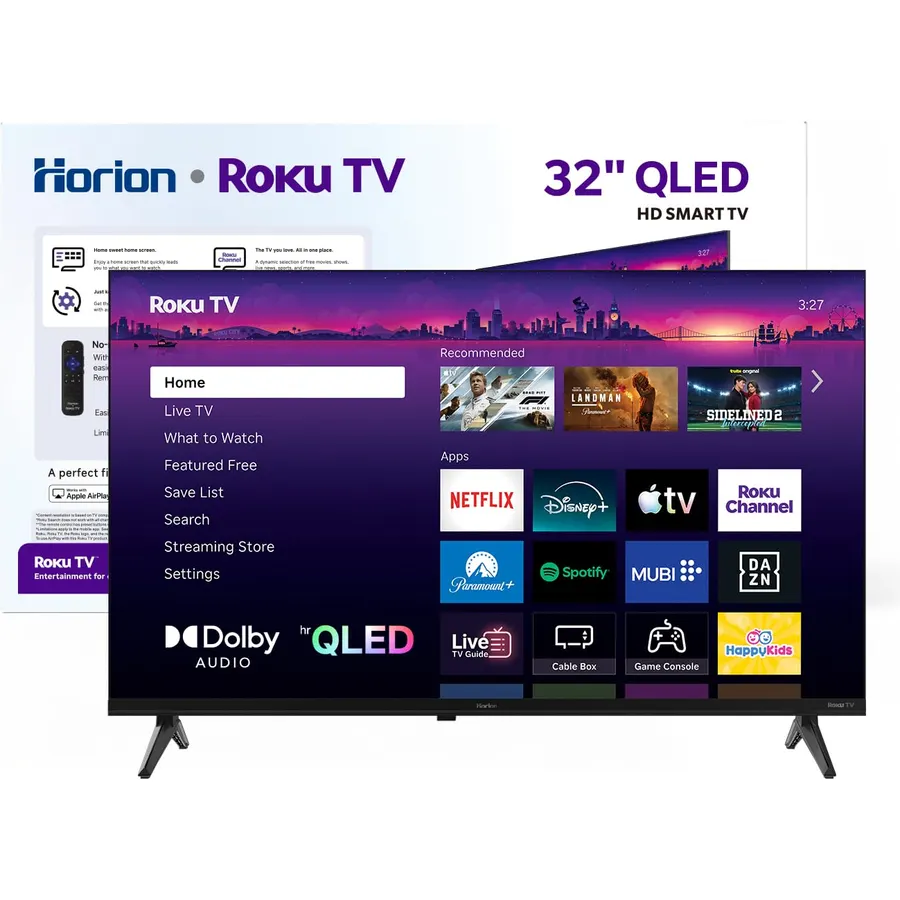 HORION Roku TV 32" QLED Smart HD Television with Quantum Dot Color
