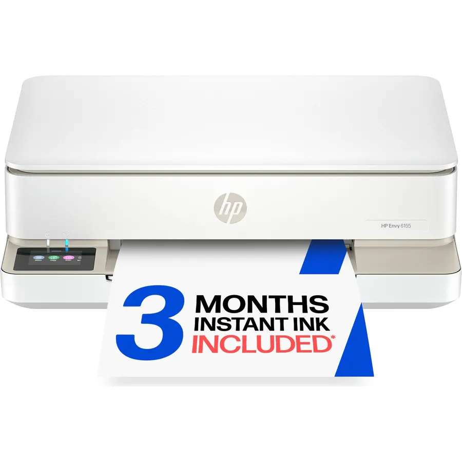 HP Envy 6155 Wireless All-in-One Color Inkjet Printer, Print, Scan, Copy, Duplex Printing Best-for-Home, 3 Month Trial of Instant Ink Included, AI-Capable (C2WR7A) Portobello
