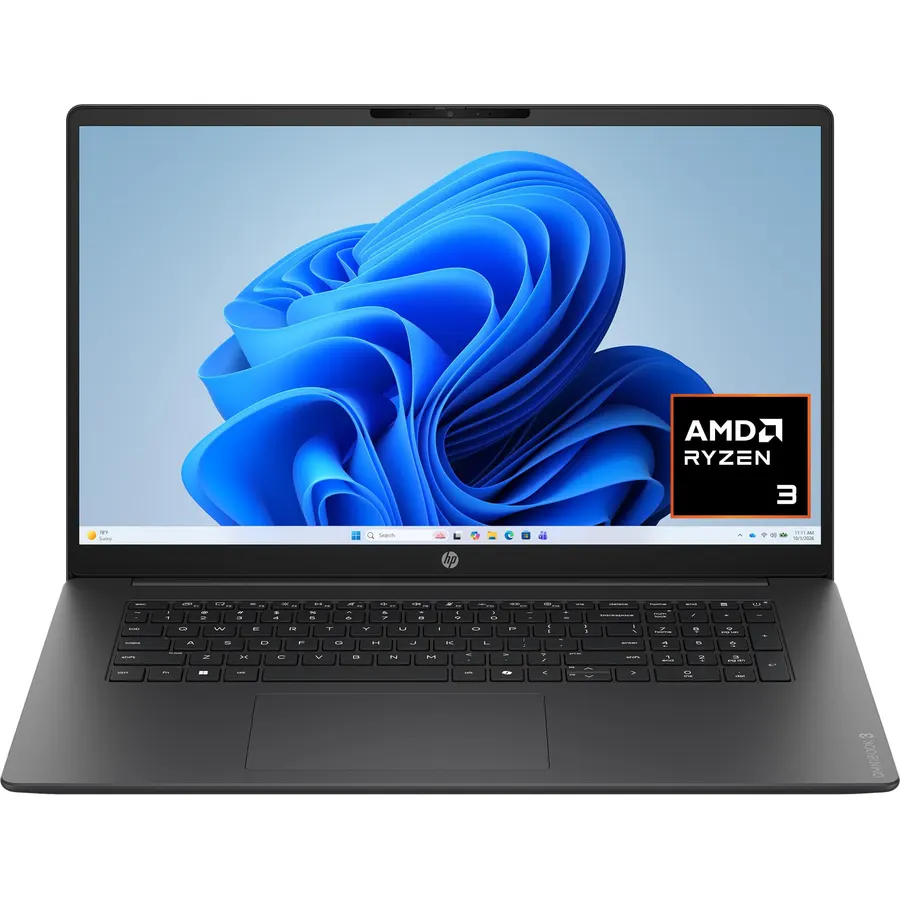 HP OmniBook 3 17.3 inch Laptop PC, FHD Display, AMD Ryzen 3 30, 8 GB RAM, 512 GB SSD, AMD Radeon 610M Graphics, Windows 11 Home, Mica Silver, 17-dp0199nr