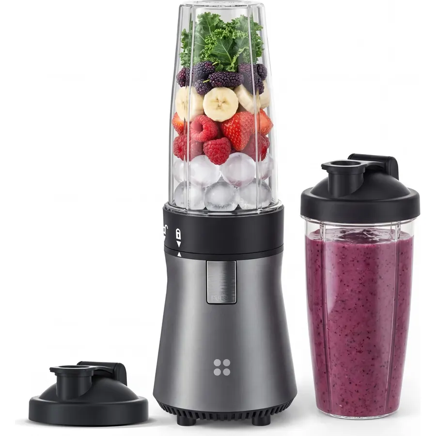 iCucina Smoothie Blender, Personal Blender for Shakes and Smoothies, 700W Pulse Technology Single Serve Blenders with 2 x 28oz Protable Cups for Ice Crush, Frozen Fruit Drinks