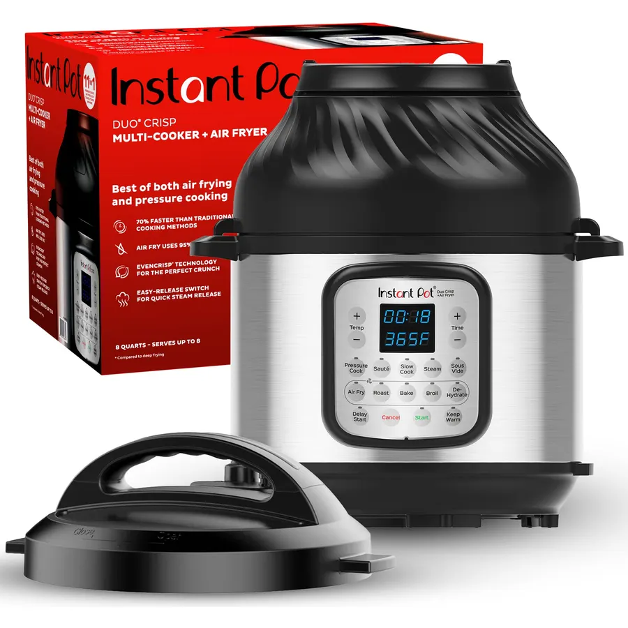 Instant Pot Duo Crisp 8 Qt 11-in-1 Air Fryer + Pressure Cooker, Steel