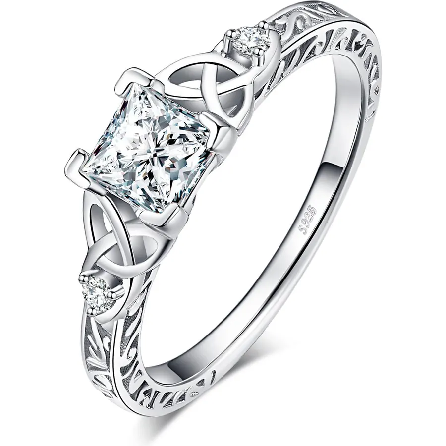 JewelryPalace Cubic Zirconia Solitaire Engagement Rings for women