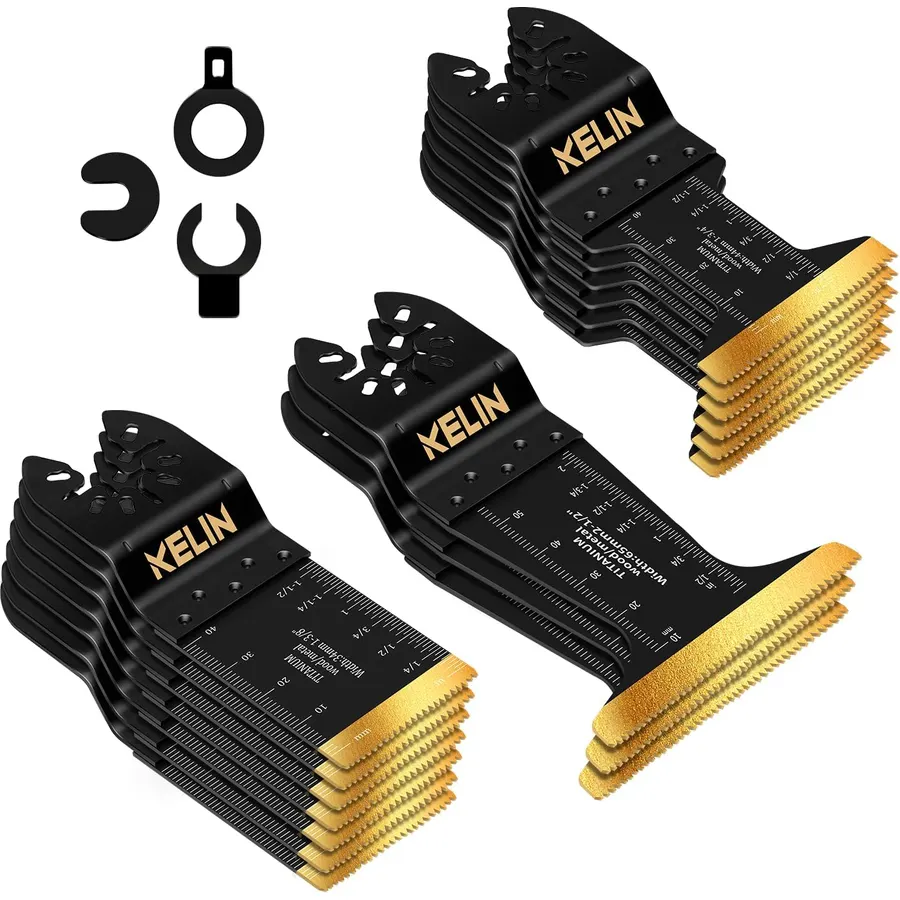 KELIN 18PCS Titanium Oscillating Tool Blades, Universal Multitool Blades