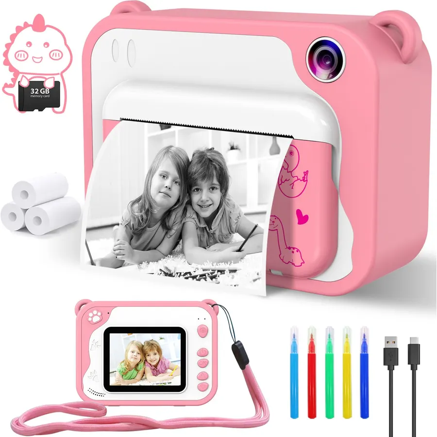 Kids Instant Print Camera for Travel Parties Camping School Birthday Gifts