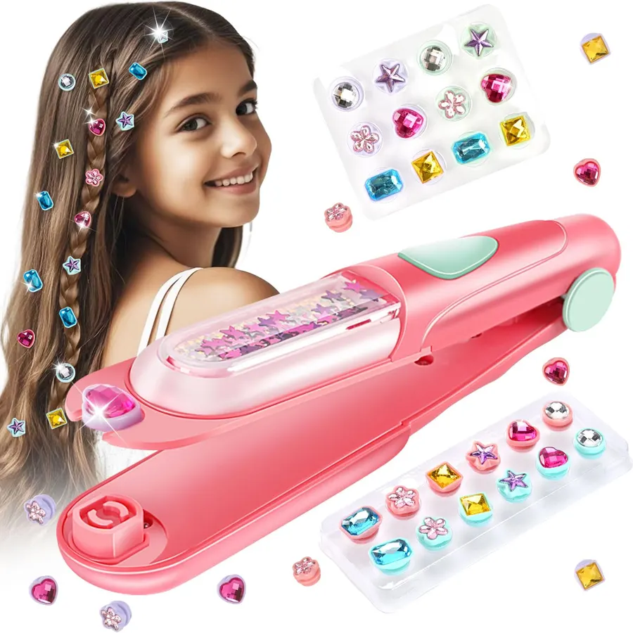 kidzkube Hair Gem Stamper Kit, Birthday Toys for Girls Ages 3-12