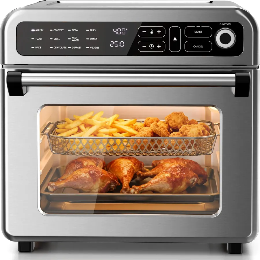 Kismile 12-in-1 Air Fryer Toaster Oven Combo, 23QT Convection Oven
