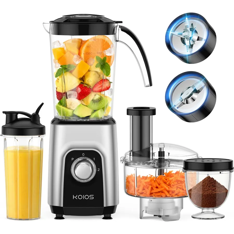 KOIOS 4-in-1 Blender/Food Processor Combo Max 1000W, Dishwasher Safe