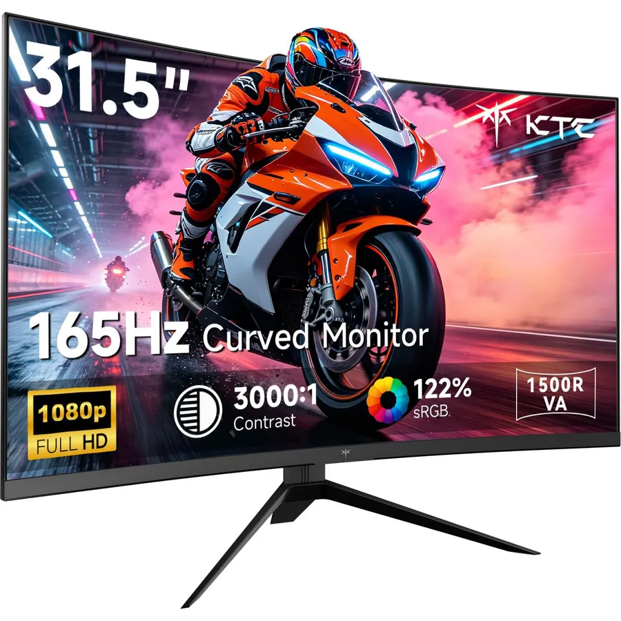 KTC 32 Inch Curved Gaming Monitor, FHD 1080P 165Hz 1500R Monitor, H32S17C