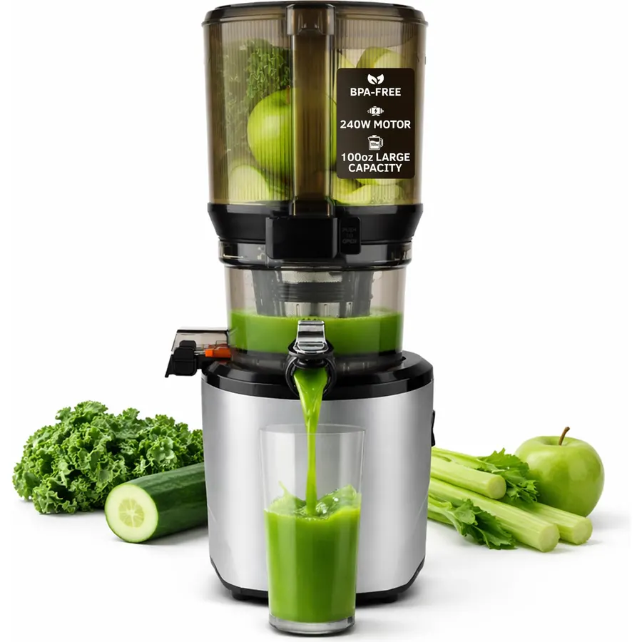 Kuvings AUTO10 Cold Press Juicer Machine, Hands-Free, 100 oz, Silver
