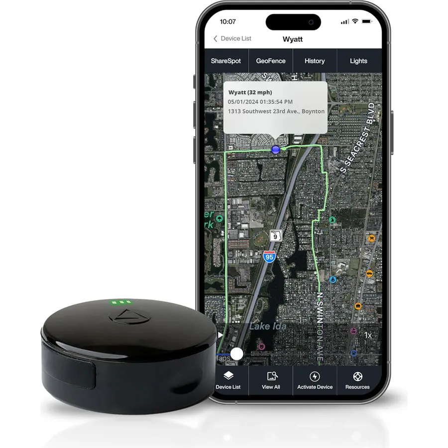 LandAirSea 54 GPS Tracker - Made in the USA from Domestic & Imported Parts. Long Battery, Magnetic, Waterproof, Global Tracking. Subscription Required