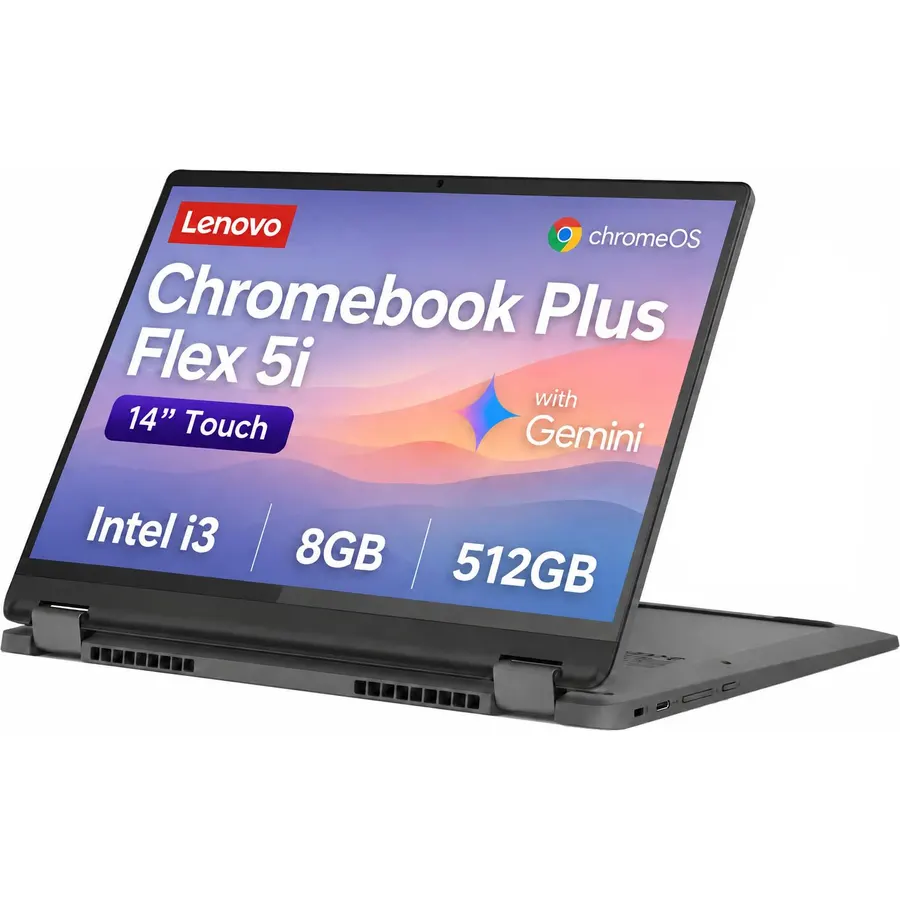 Lenovo IdeaPad Flex 5i Chromebook Plus, 14 2-in-1 Laptop, i3, 8GB/512GB