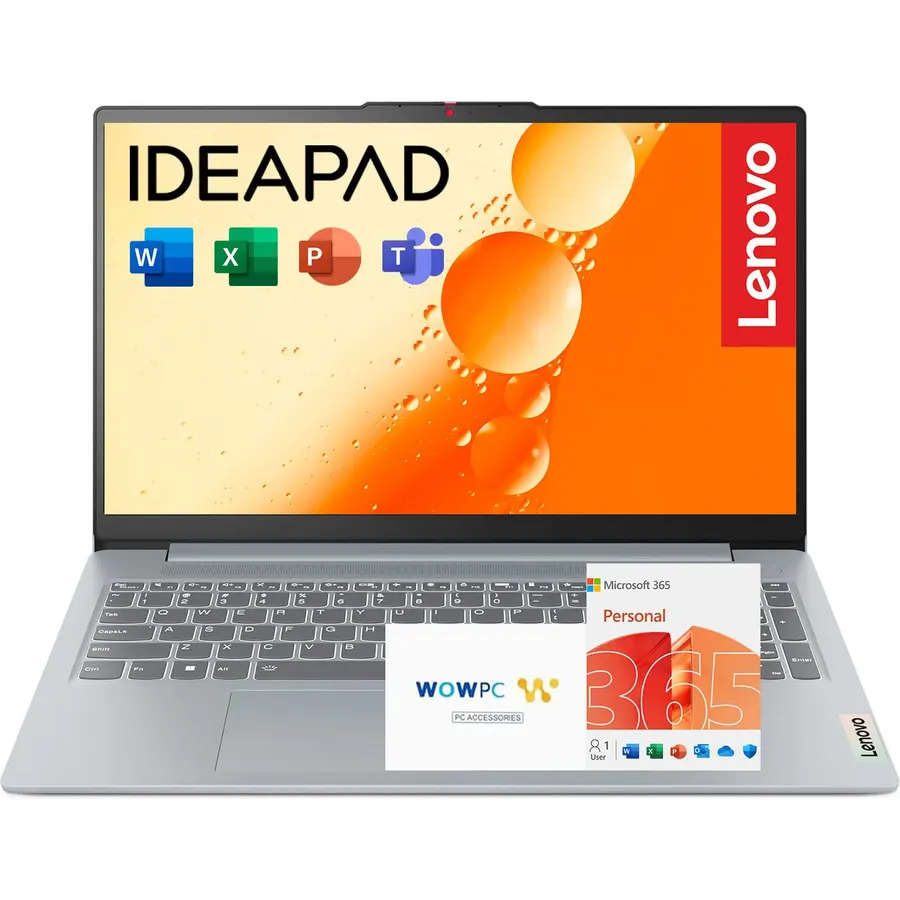 Lenovo IdeaPad Slim 3i • 15.6" FHD Laptop with Microsoft Office Included • Intel N100 • 4GB DDR5 • 128GB SSD • 1TB Cloud Storage • Win 11