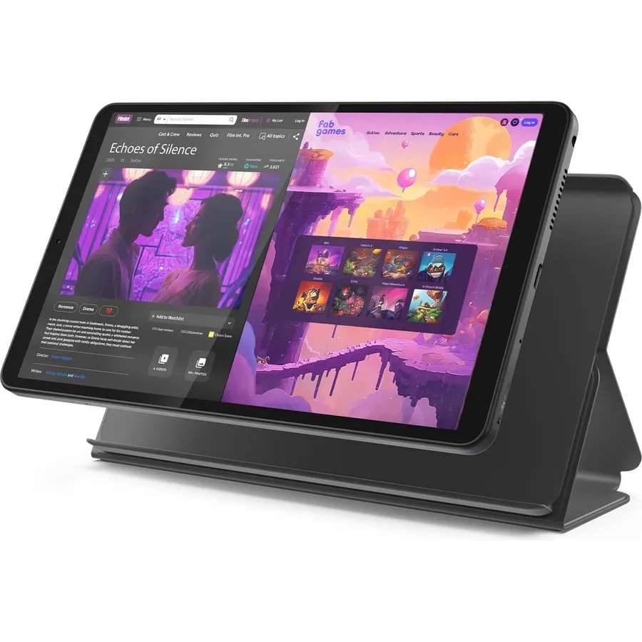 Lenovo Tab One - Lightweight Tablet - up to 12.5 Hours of YouTube Streaming - 8.7" HD Display - 4 GB Memory - 64 GB Storage - MediaTek Helio G85 - Includes Folio Case