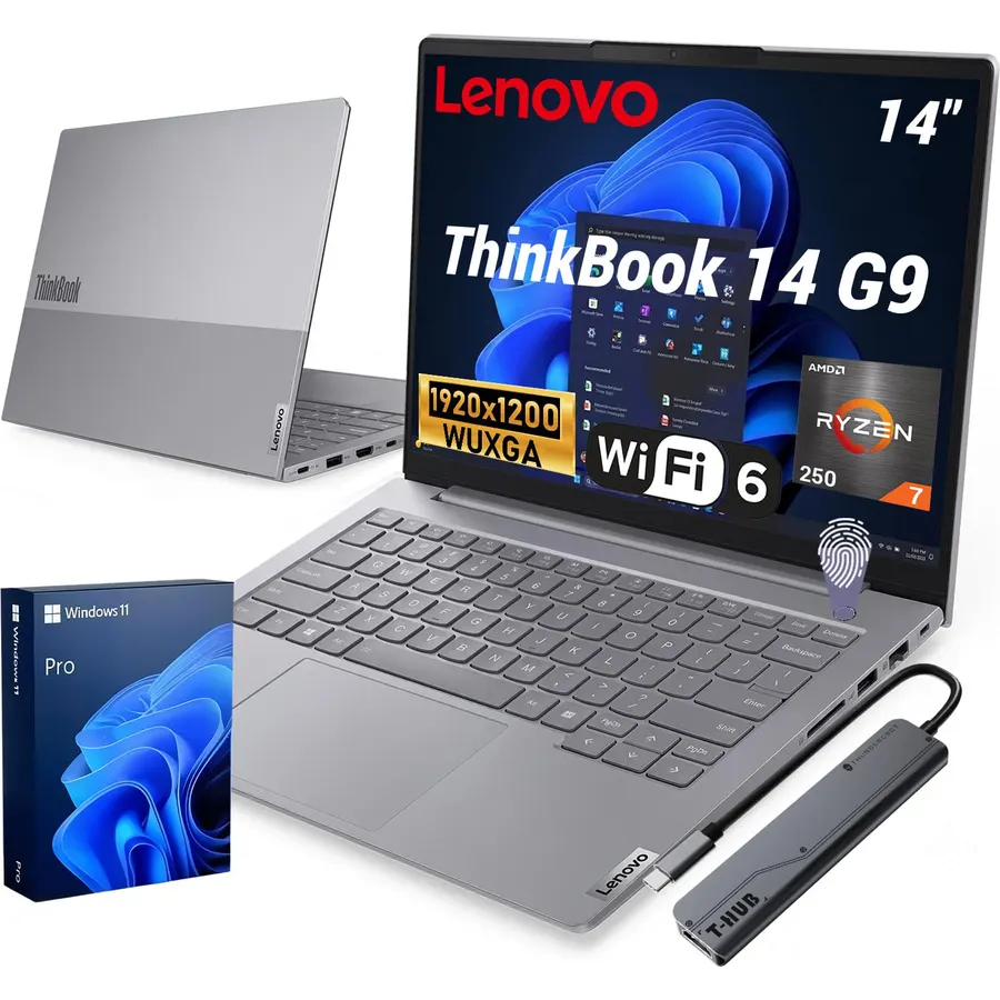 Lenovo ThinkBook 14 AMD Ryzen 7 250 AI Business Laptop, 32GB RAM | 1TB SSD