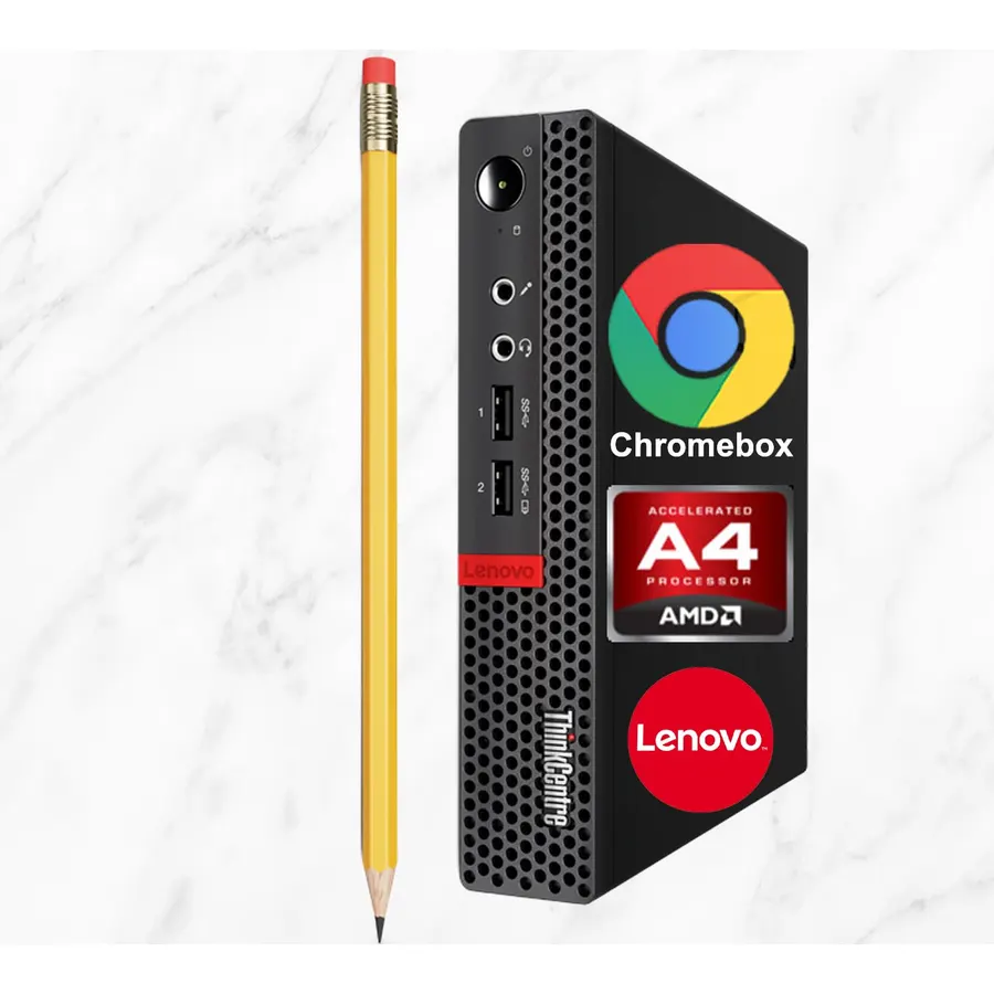 Lenovo ThinkCentre M625q Chromebox Ultra-Compact Mini PC | AMD A4-9120e, Dual-Core Processor | 8GB DDR4 RAM, 128GB SSD | Build for School and Work, Games App Not Supported | Chrome OS Flex