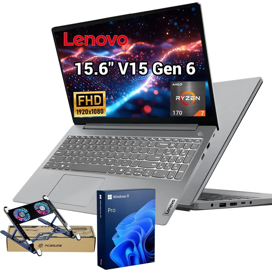 Lenovo V-Series 15.6" Business Laptop, AMD Ryzen 7 170, 32GB DDR5,1TB SSD