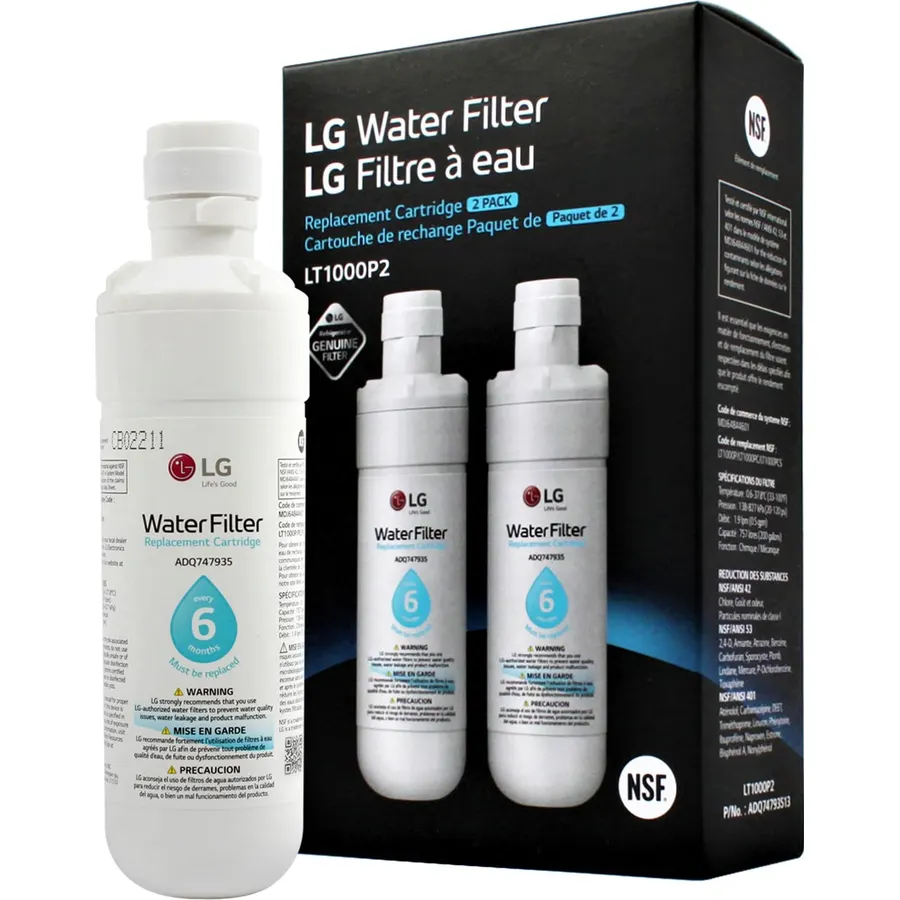 LG LT800P3 6-Month / 200 Gallon Replacement Refrigerator Water Filter, 3 Count (Pack of 1), White