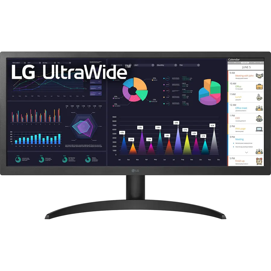 LG UltraWide FHD 26-Inch Computer Monitor 26WQ500-B, IPS with HDR 10 Compatibility and AMD FreeSync, Black