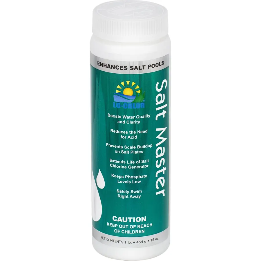 Lo-Chlor Salt Master – Salt Water Pool Chemical Enhancer – Improves Water Clarity, Controls pH & Phosphates, Prevents Scale Build-Up – Extends Salt Cell Life – Fast-Acting & Safe – 1 LB