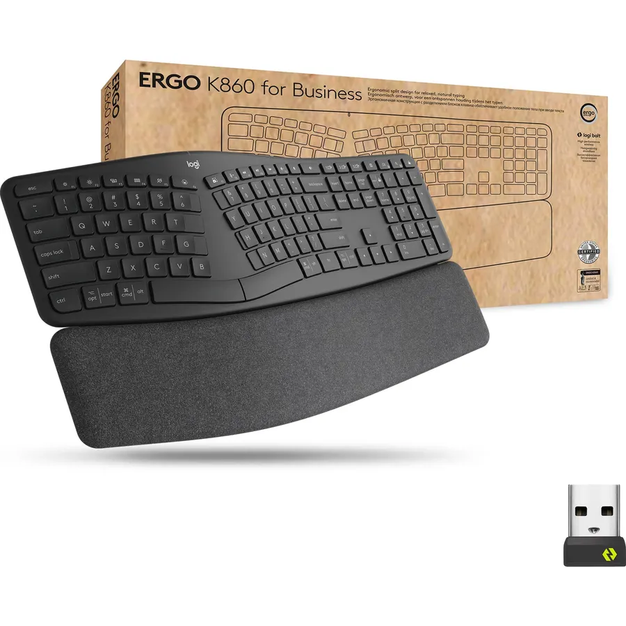 Logitech Ergo K860 Split for Business Wireless Keyboard - Graphite