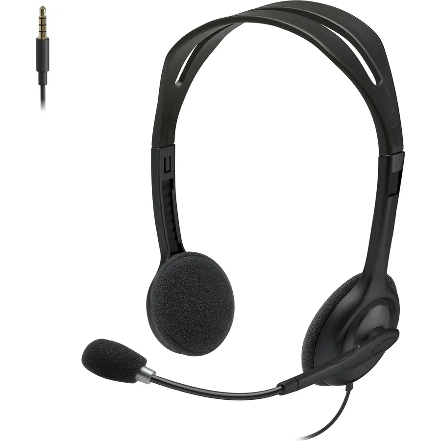 Logitech H111 Stereo Headset with 3.5 mm Audio Jack - Black