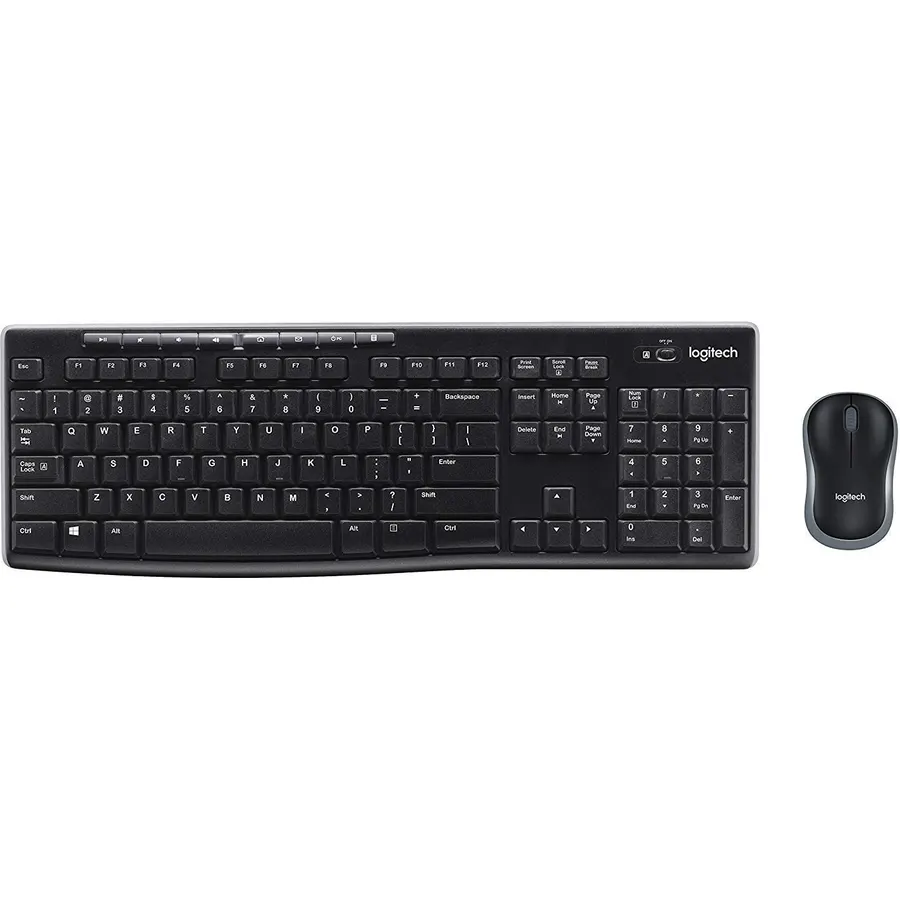 Logitech K270 Wireless Keyboard and M185 Wireless Mouse Combo — Keyboard and Mouse Included, Long Battery Life (Black with Mouse)