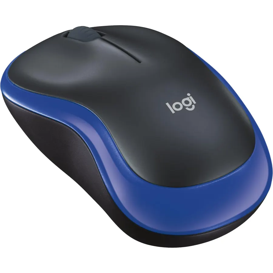 Logitech M185 Compact Ambidextrous Wireless Mouse with Rubber Grips - Black